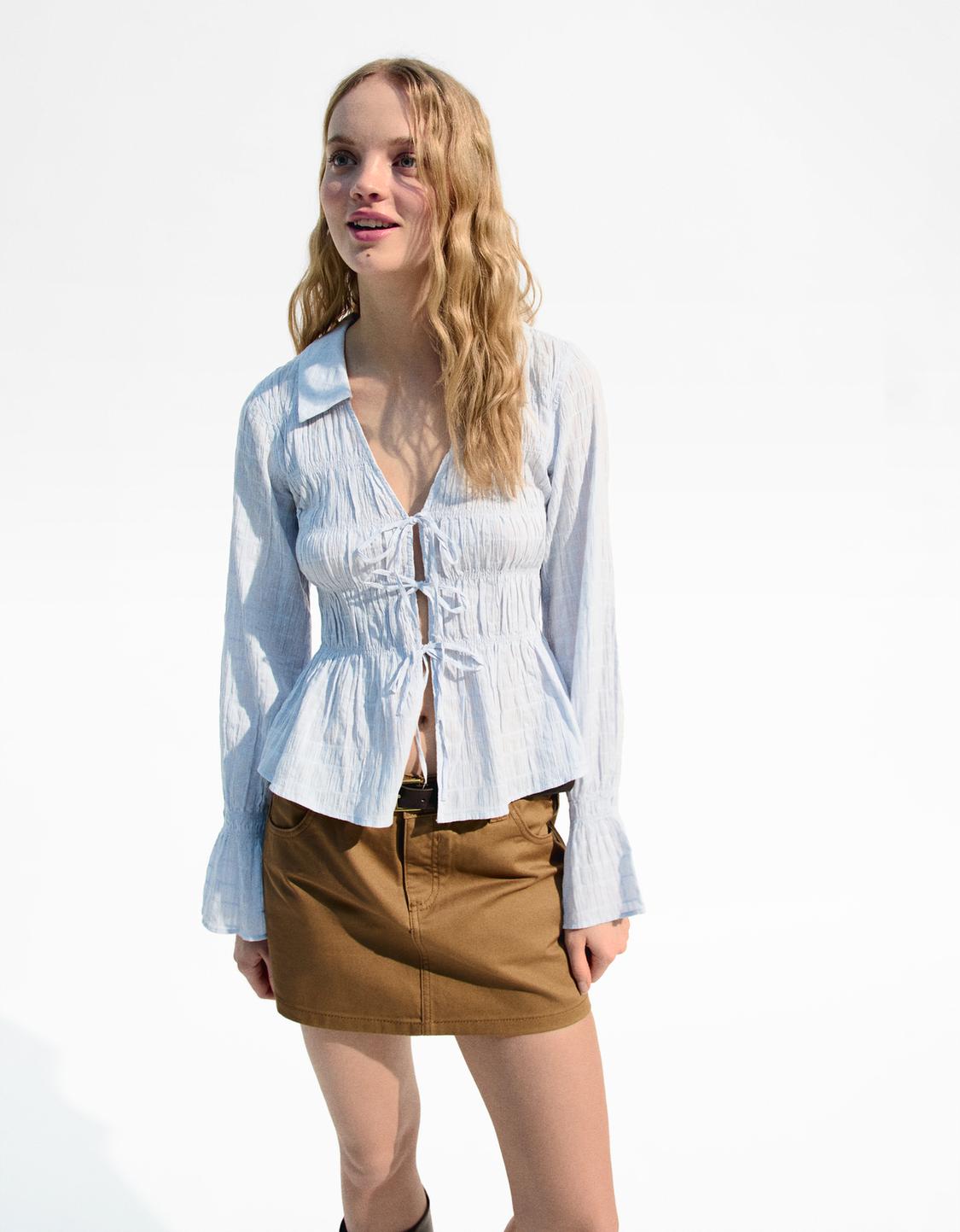 Rustic gathered shirt