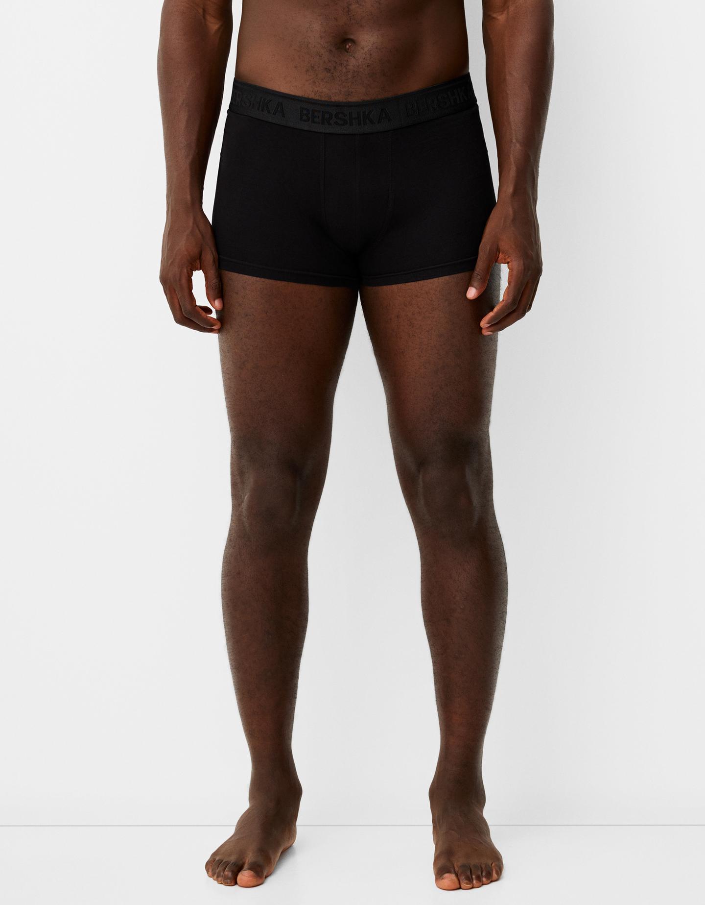 Bershka Pack 3 Boxers Cintura Print Hombre Xl Negro