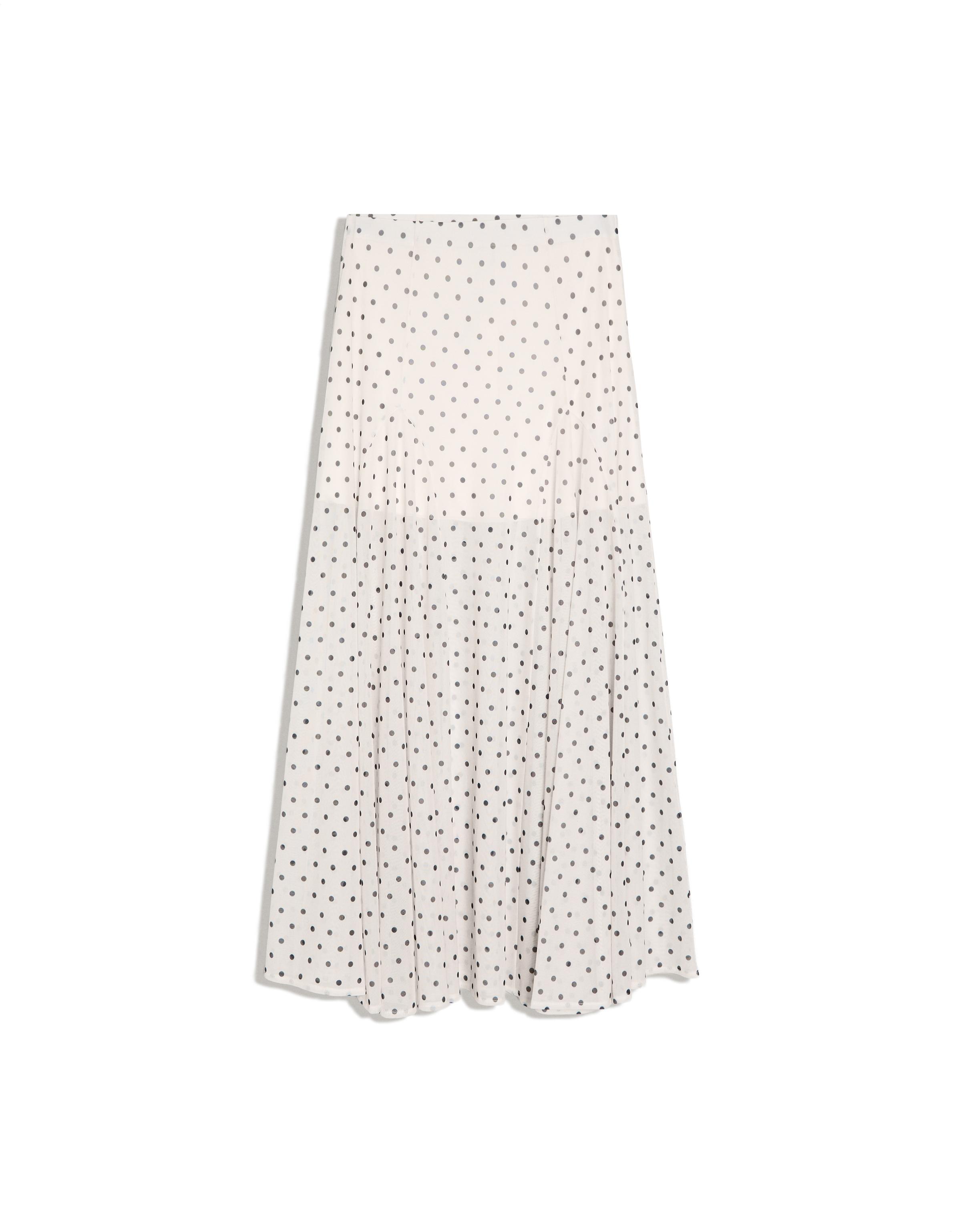 Polka dot mesh midi skirt — Cream