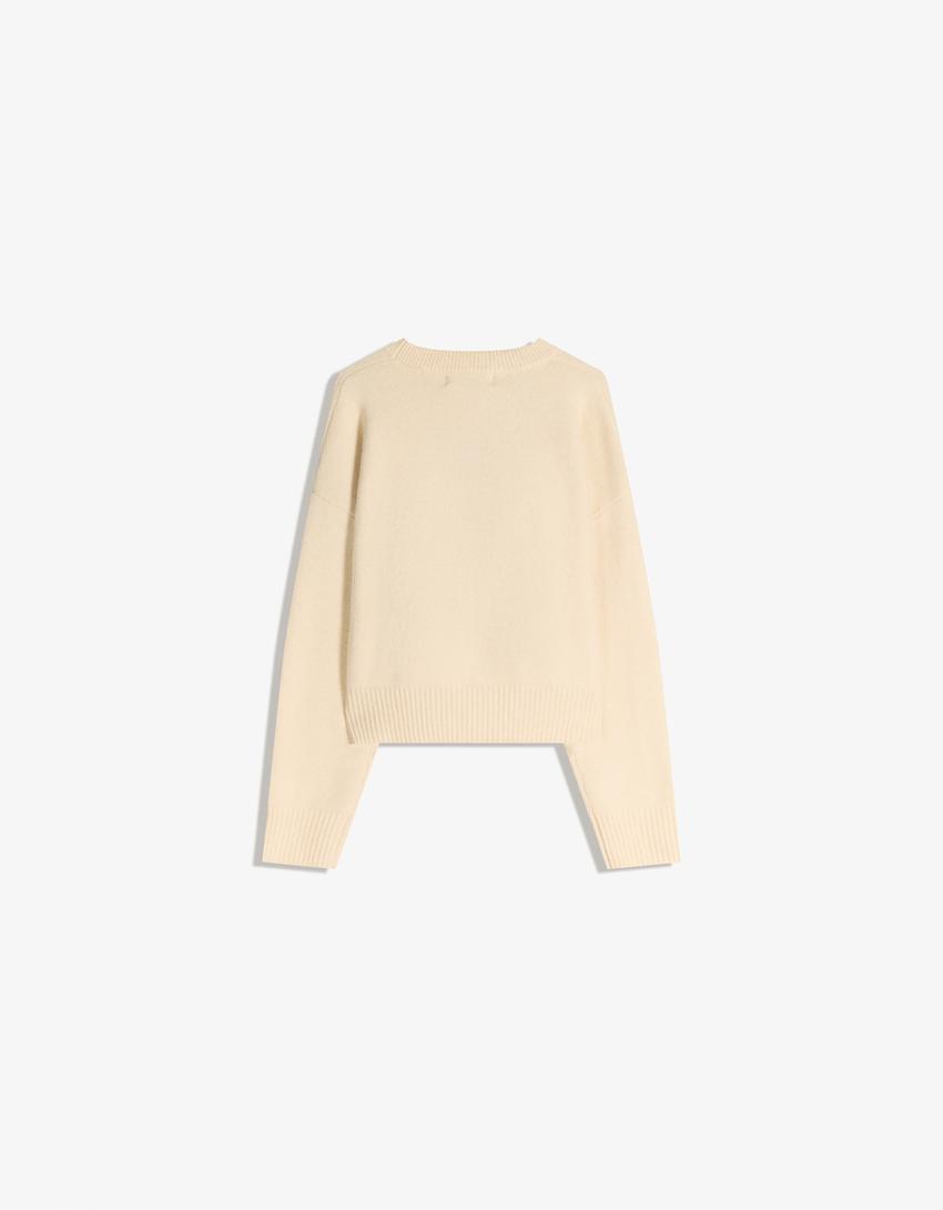 Printed jumper-Cream
