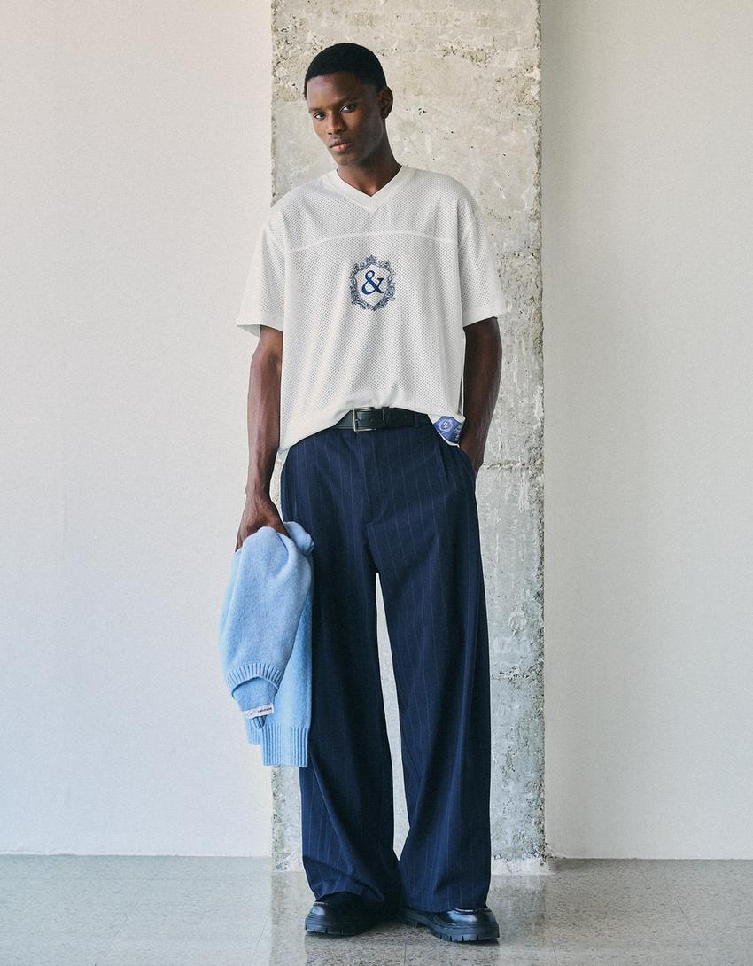 Technical short sleeve print T-shirt-White