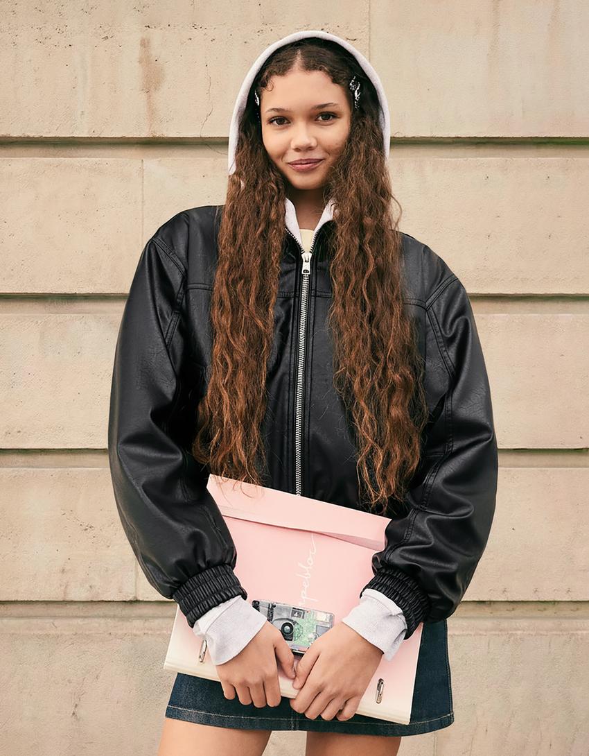 Blouson similicuir-Noir