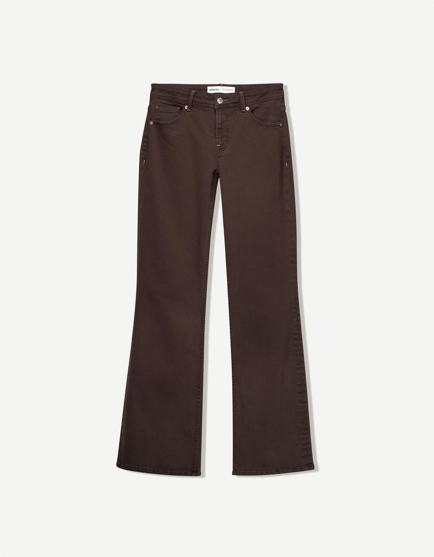 Low waist boot-cut džíny-Hnědá