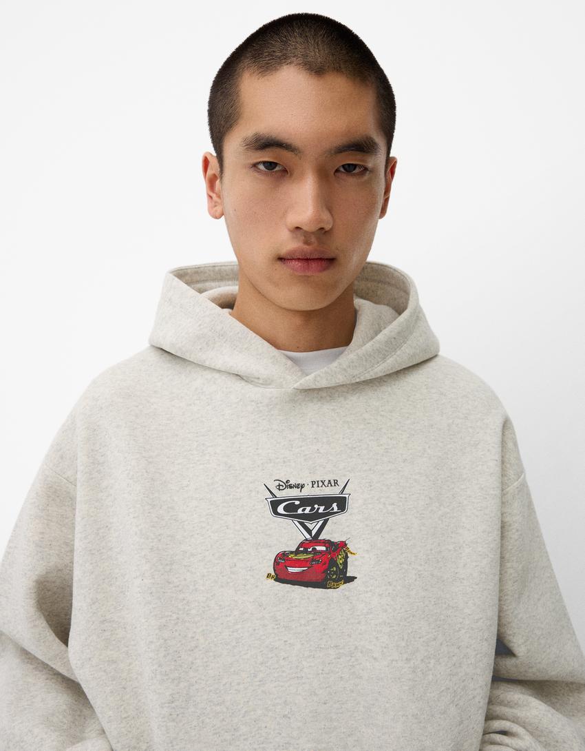 Cars boxy fit hooded sweatshirt-Grey