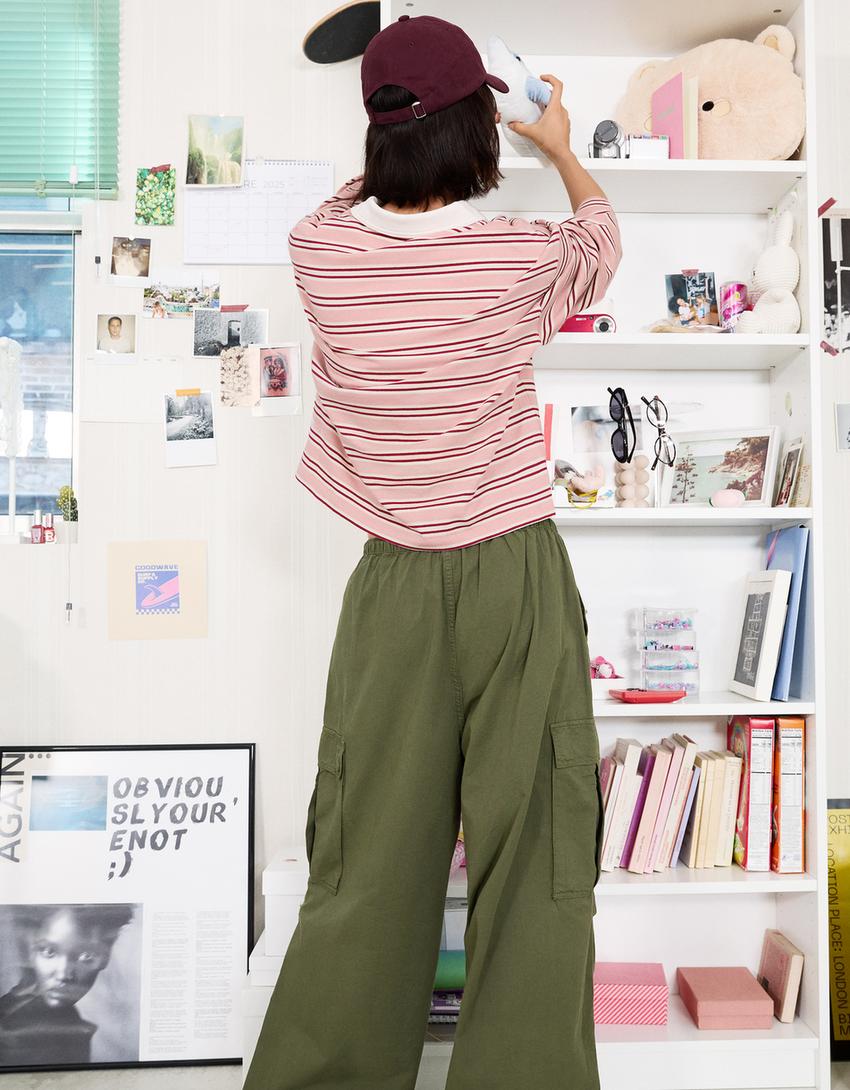 Parachute cargo trousers-Khaki