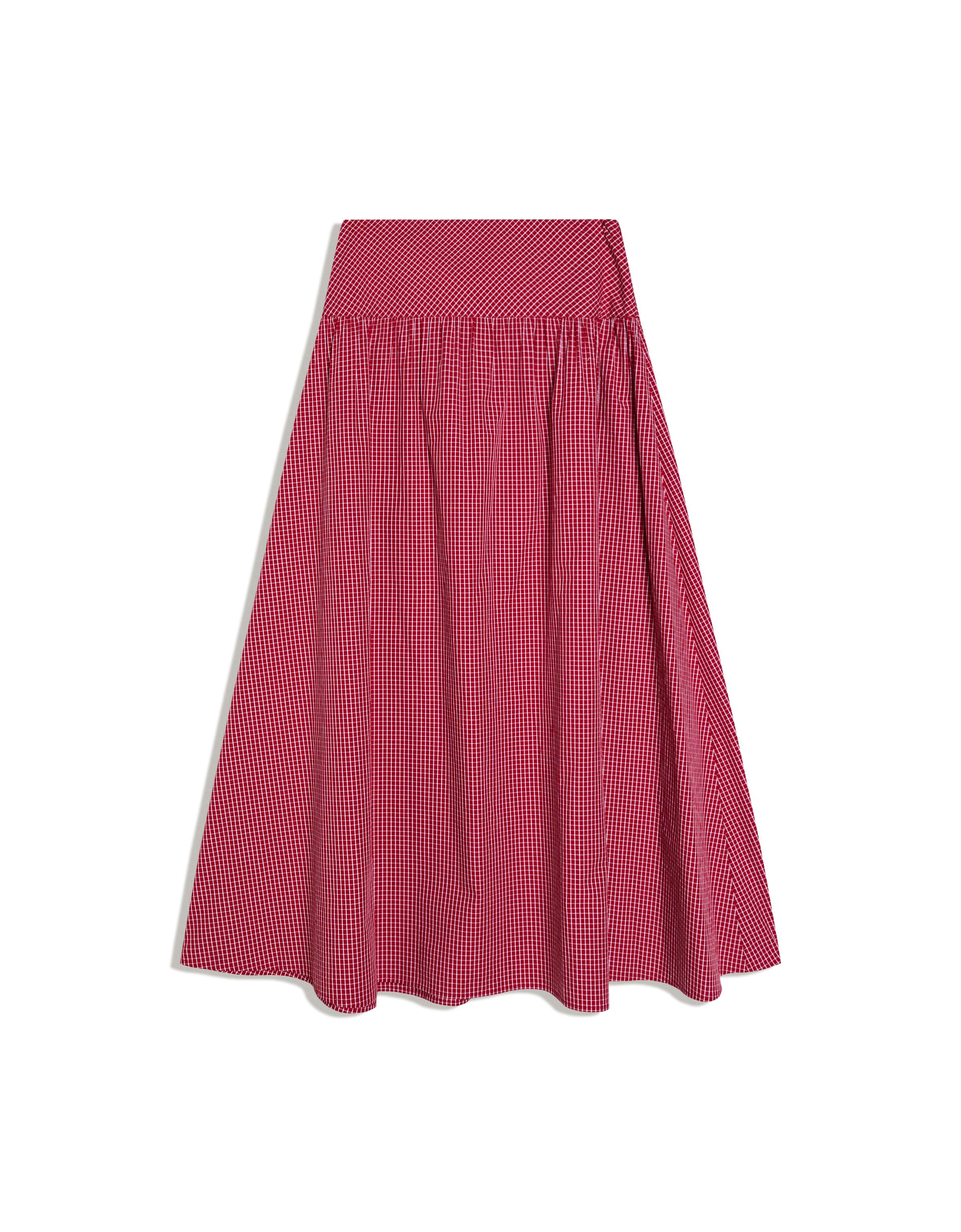A-line midi skirt — Red