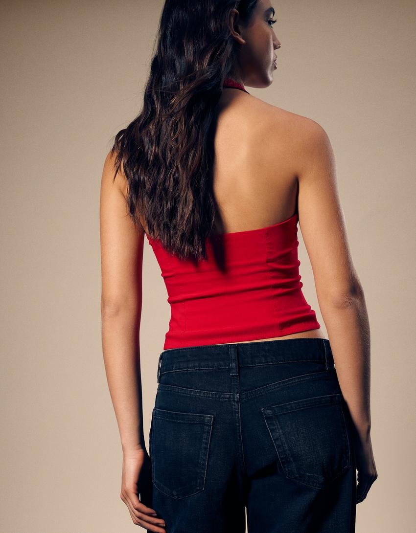 Top halter bengalina-Rojo