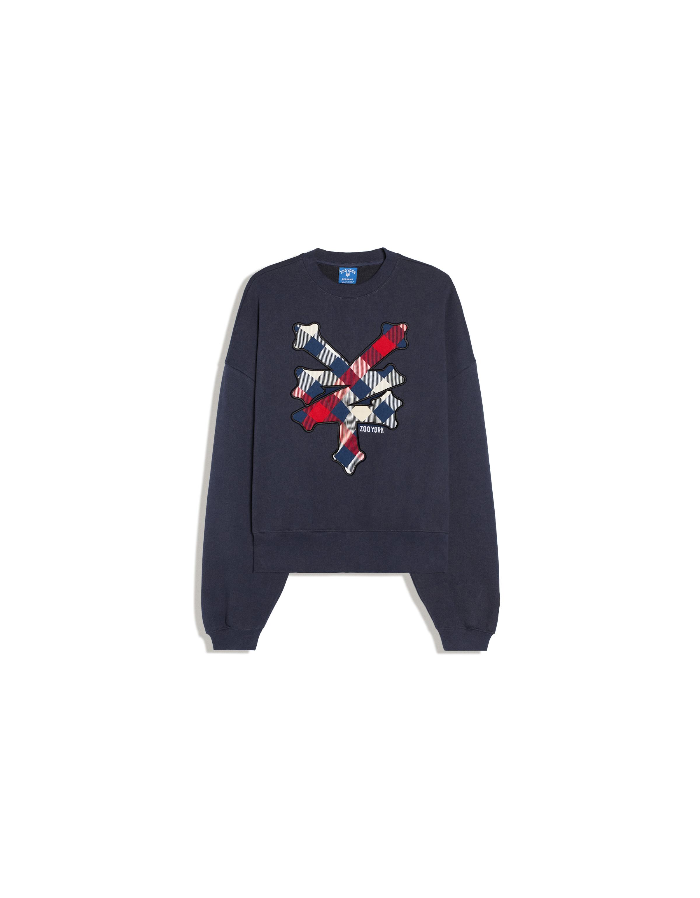 ZOO YORK patch round neck sweatshirt — Dark blue
