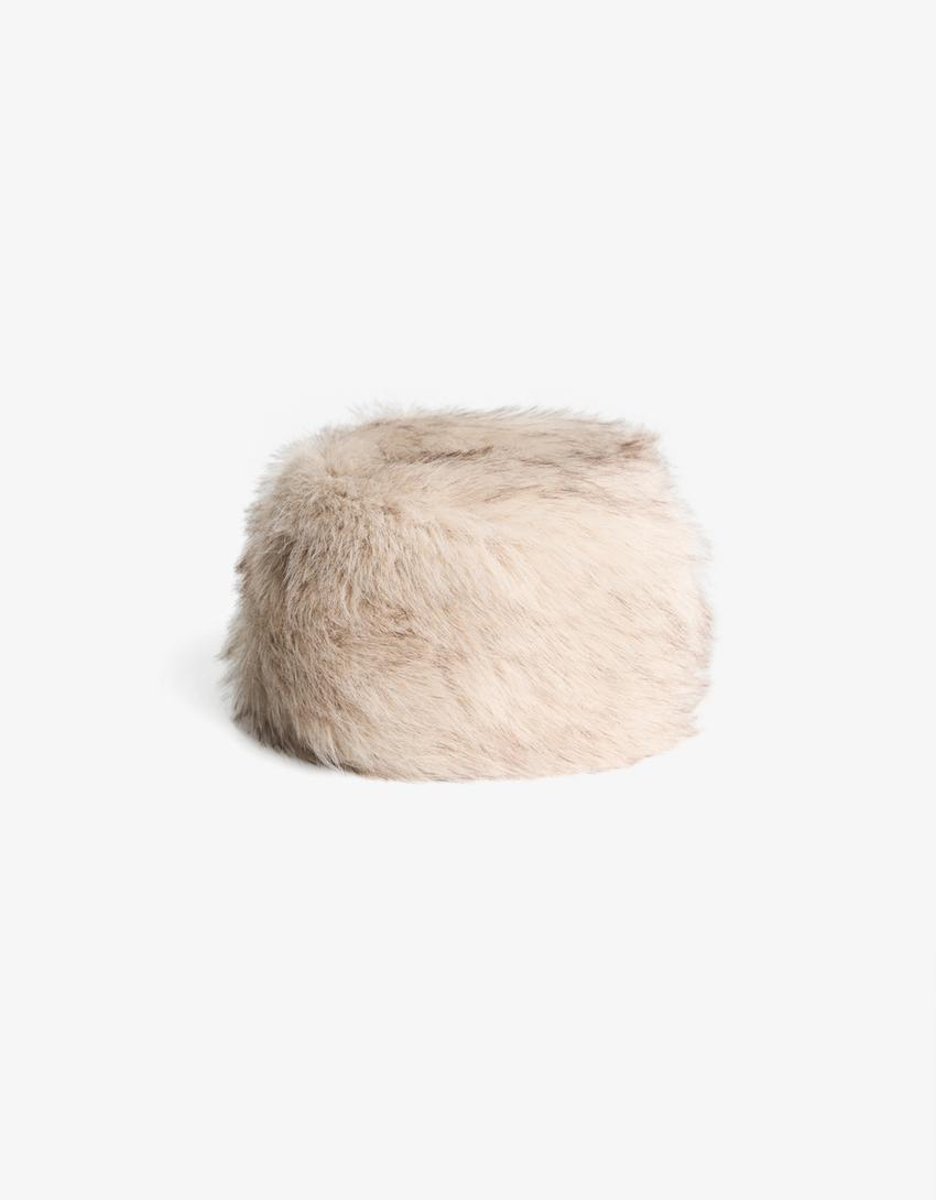 Gorro efeito de pelo-Cru