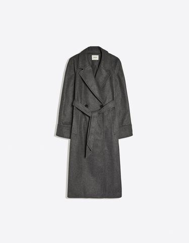 Soft-touch long coat with belt — Dark grey 5