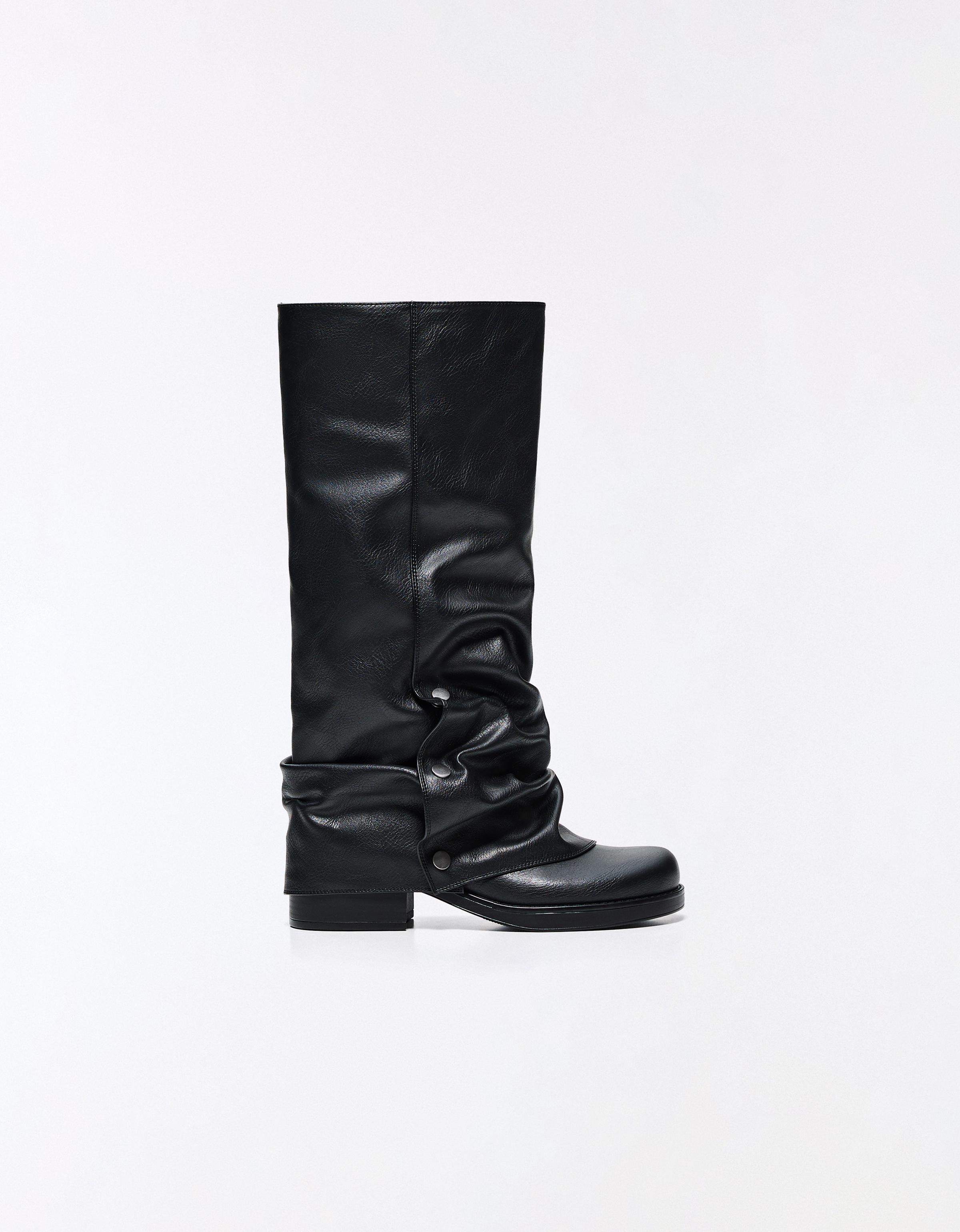Flat trouser boots — BLACK