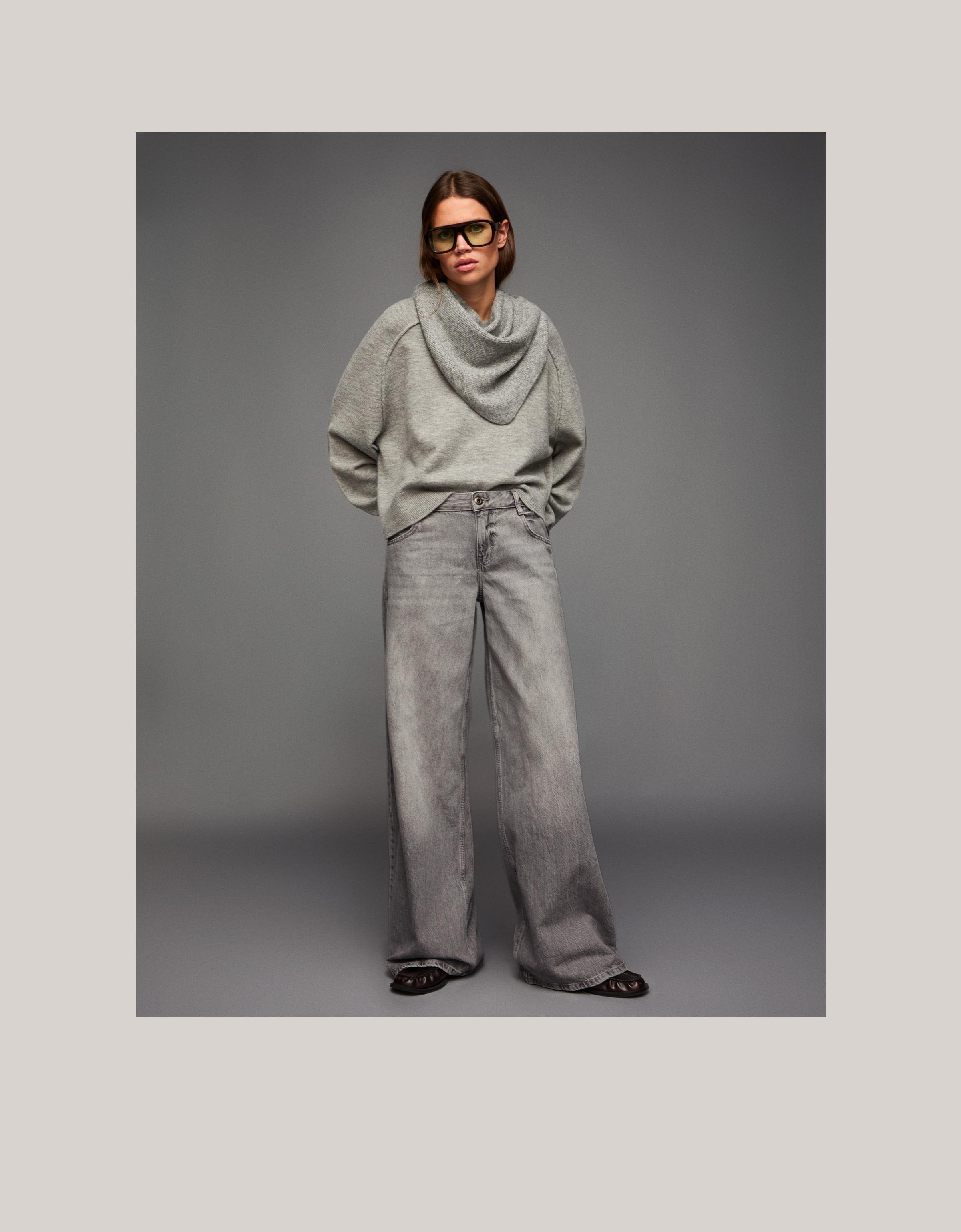 Düşük bel geniş paça jean - Görsel 49