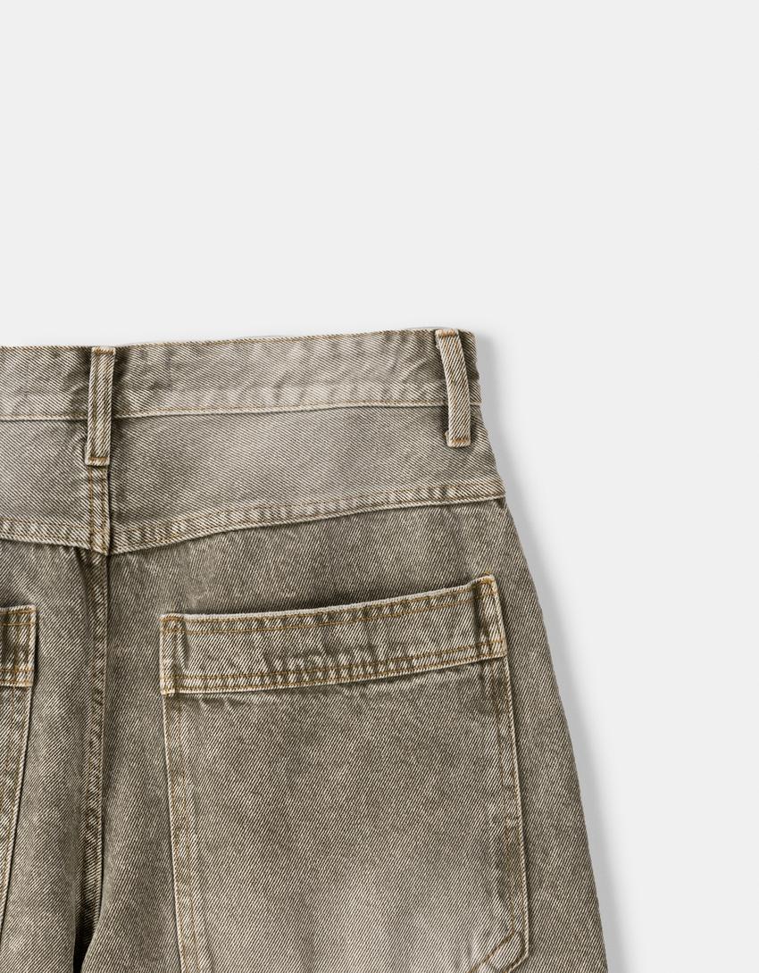 Bermuda jort denim super baggy-Verde-2