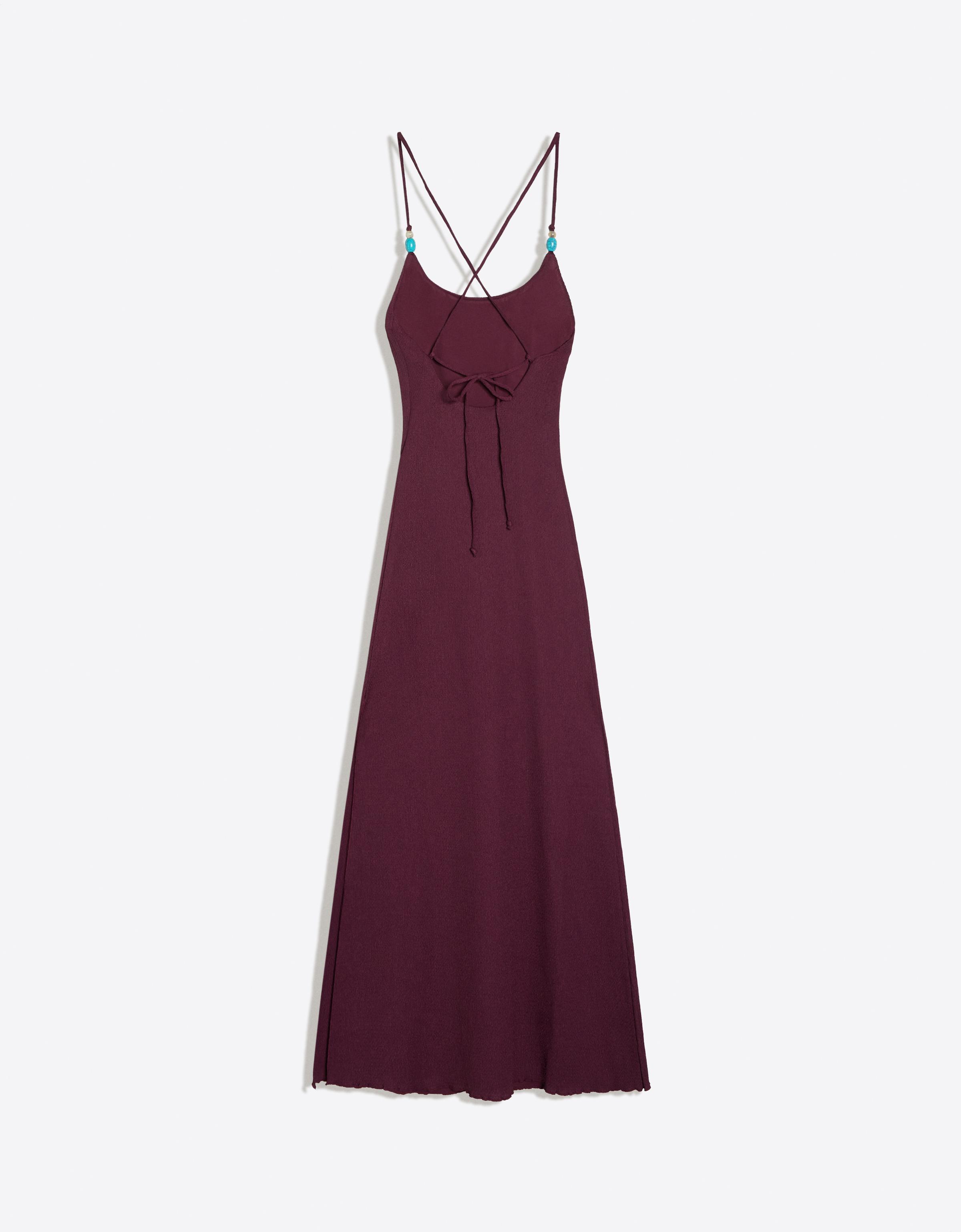 Rustic strappy midi dress — Violet