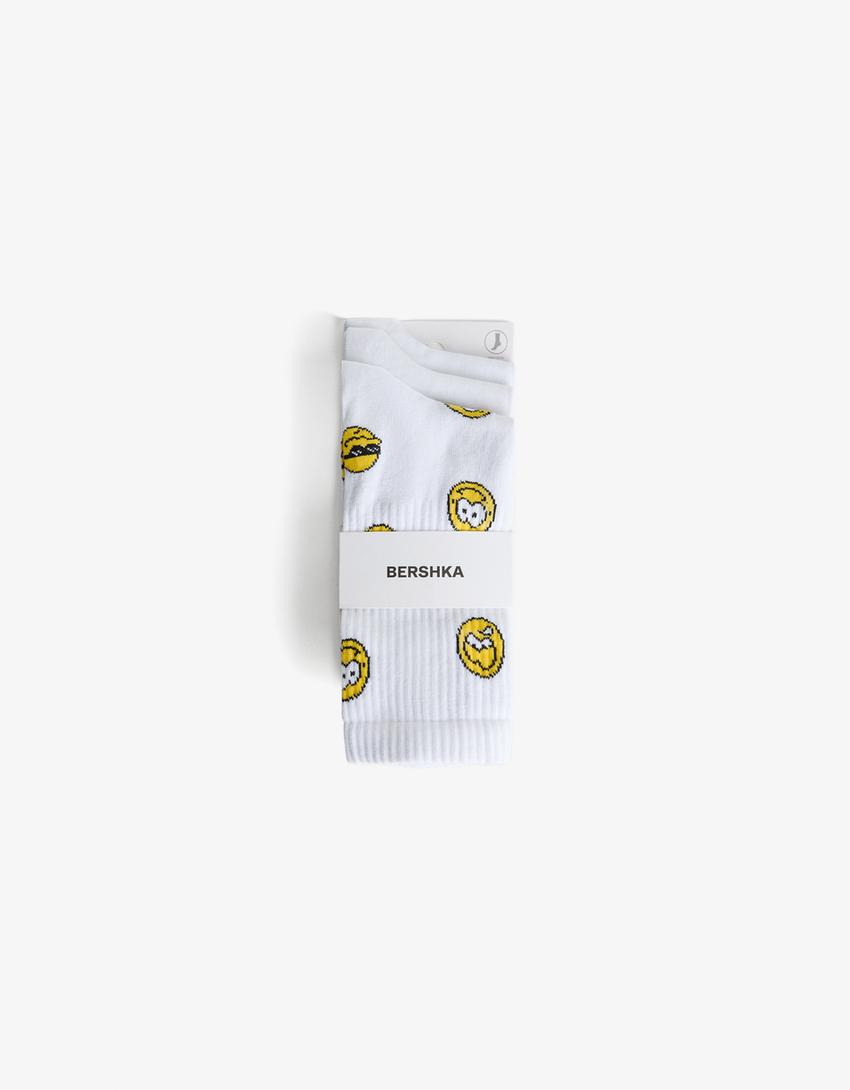 Pack 3 mitjons estampat-Blanc