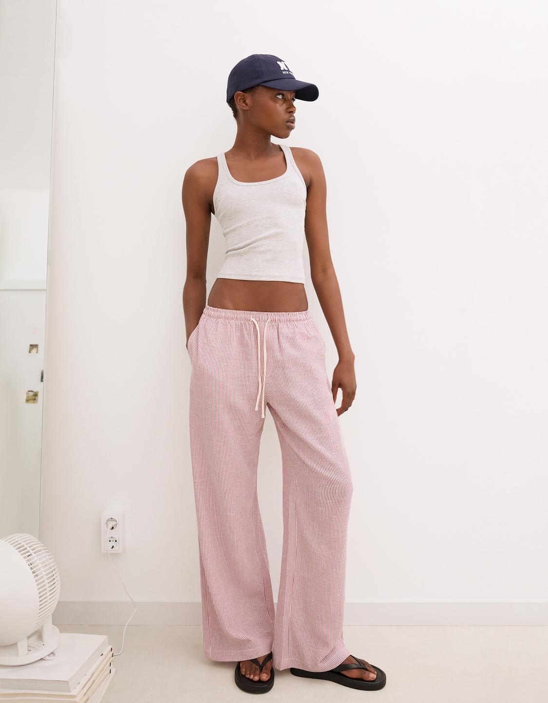 Striped rustic trousers