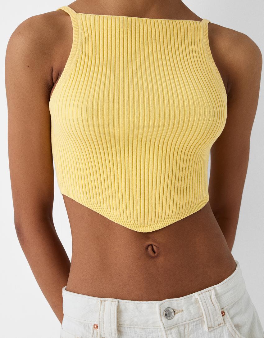 Strappy rustic top-Yellow-5
