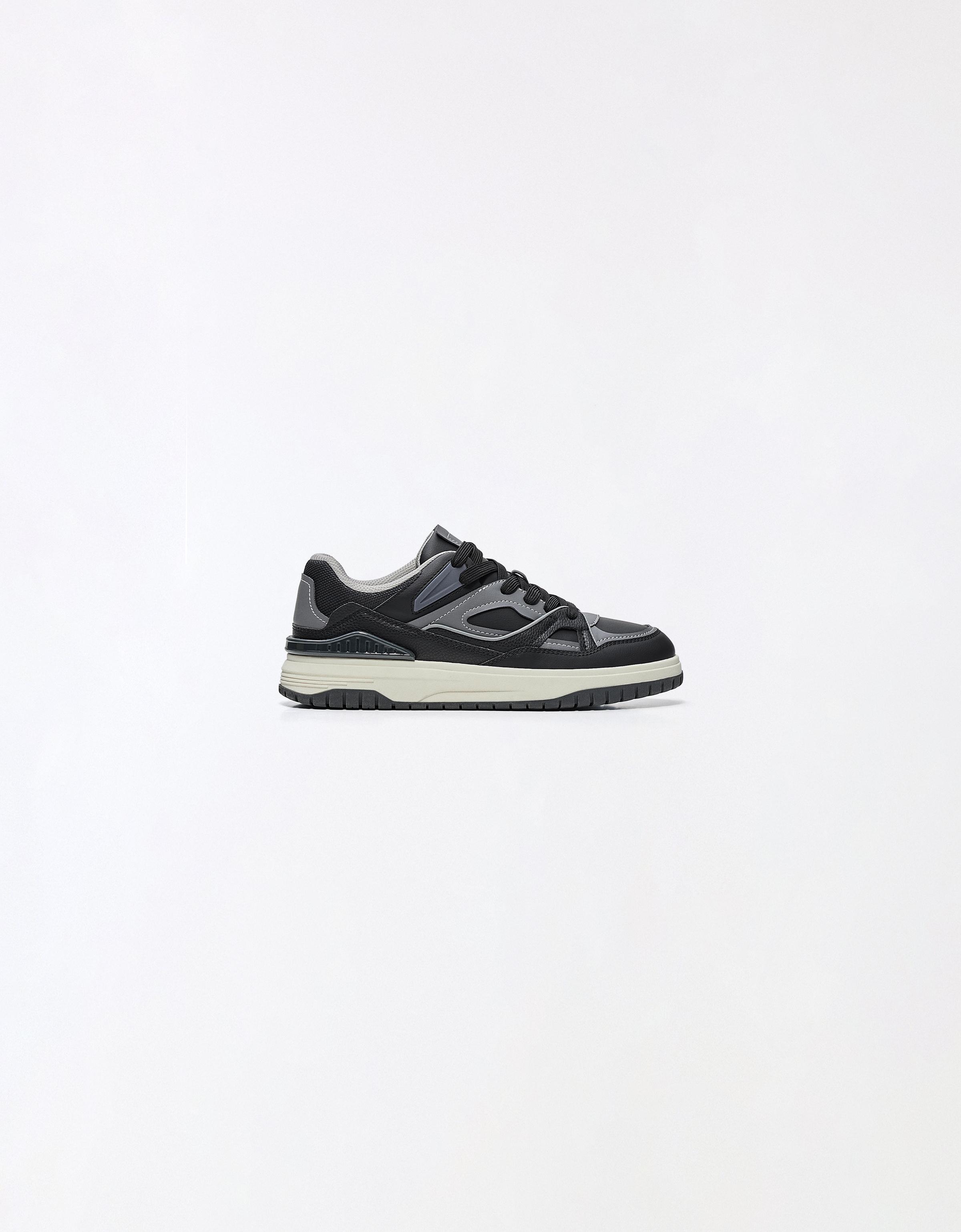 Chunky panelled trainers — BLACK
