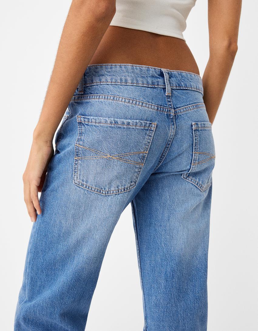 Jean regular taille basse-Bleu lavé-5