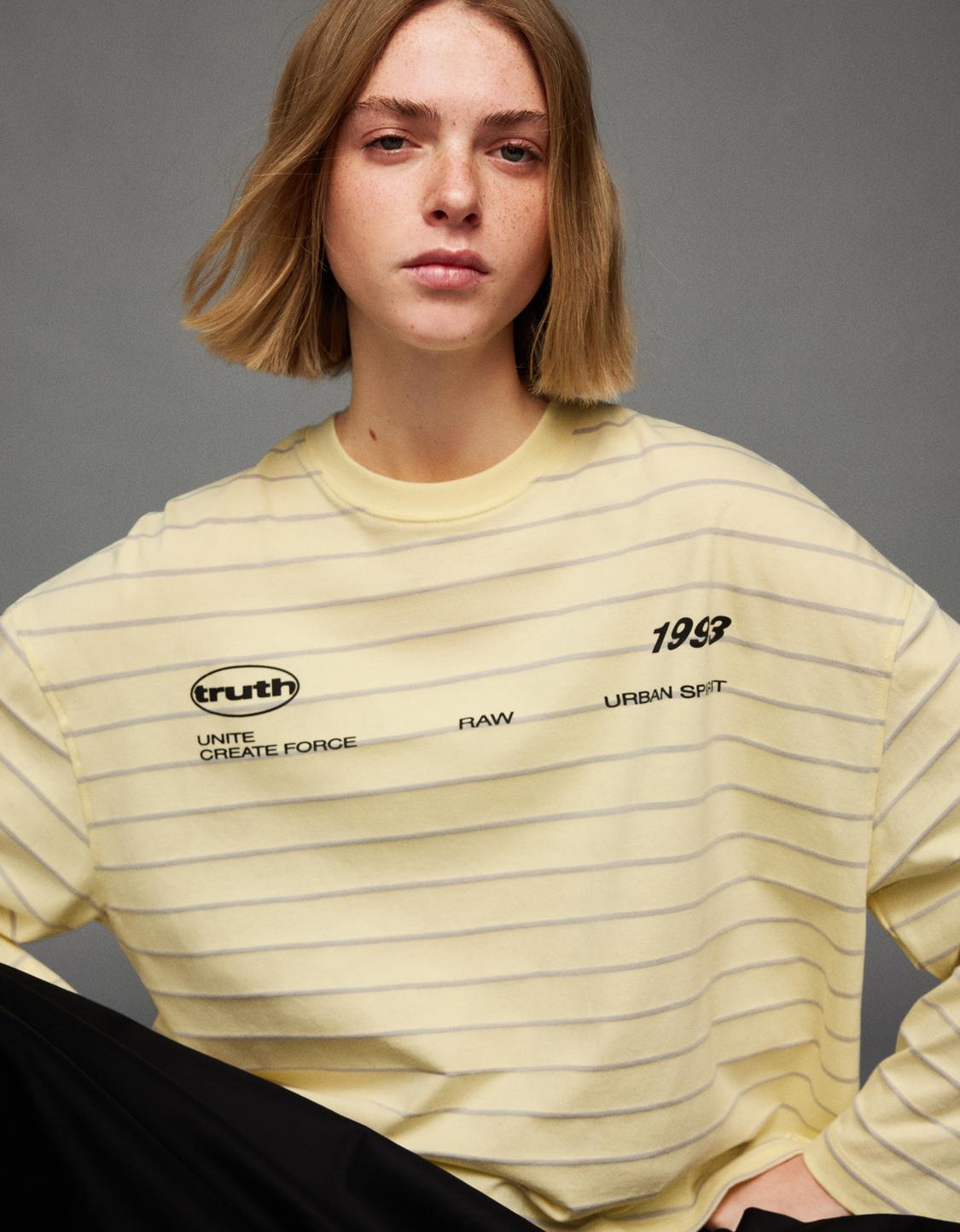 Oversize long sleeve print T-shirt
