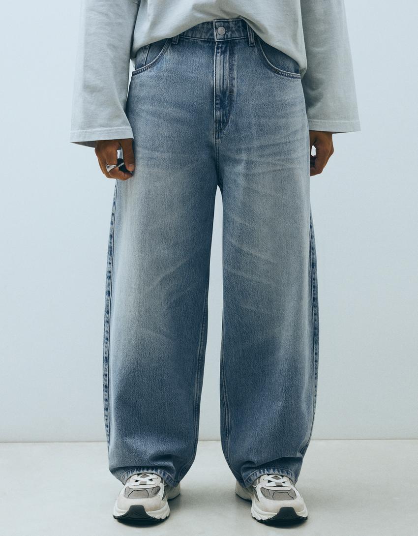 Super baggy fit jean-Açık mavi
