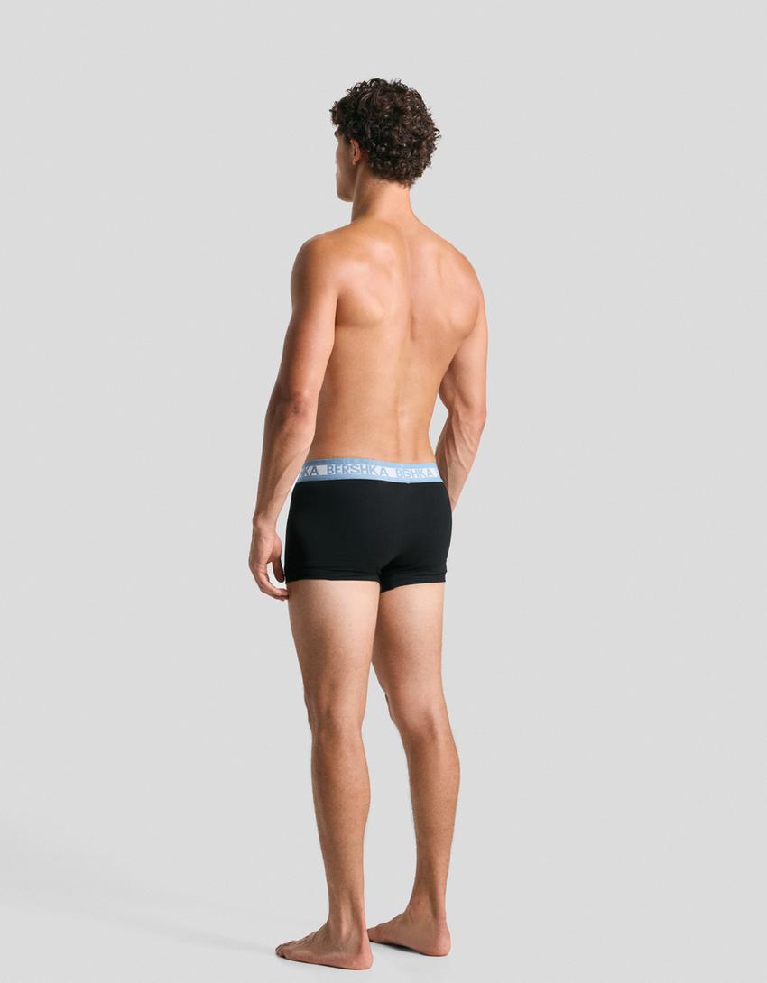 Pack boxer a vita larga con stampa Uomo Bershka - Main Image