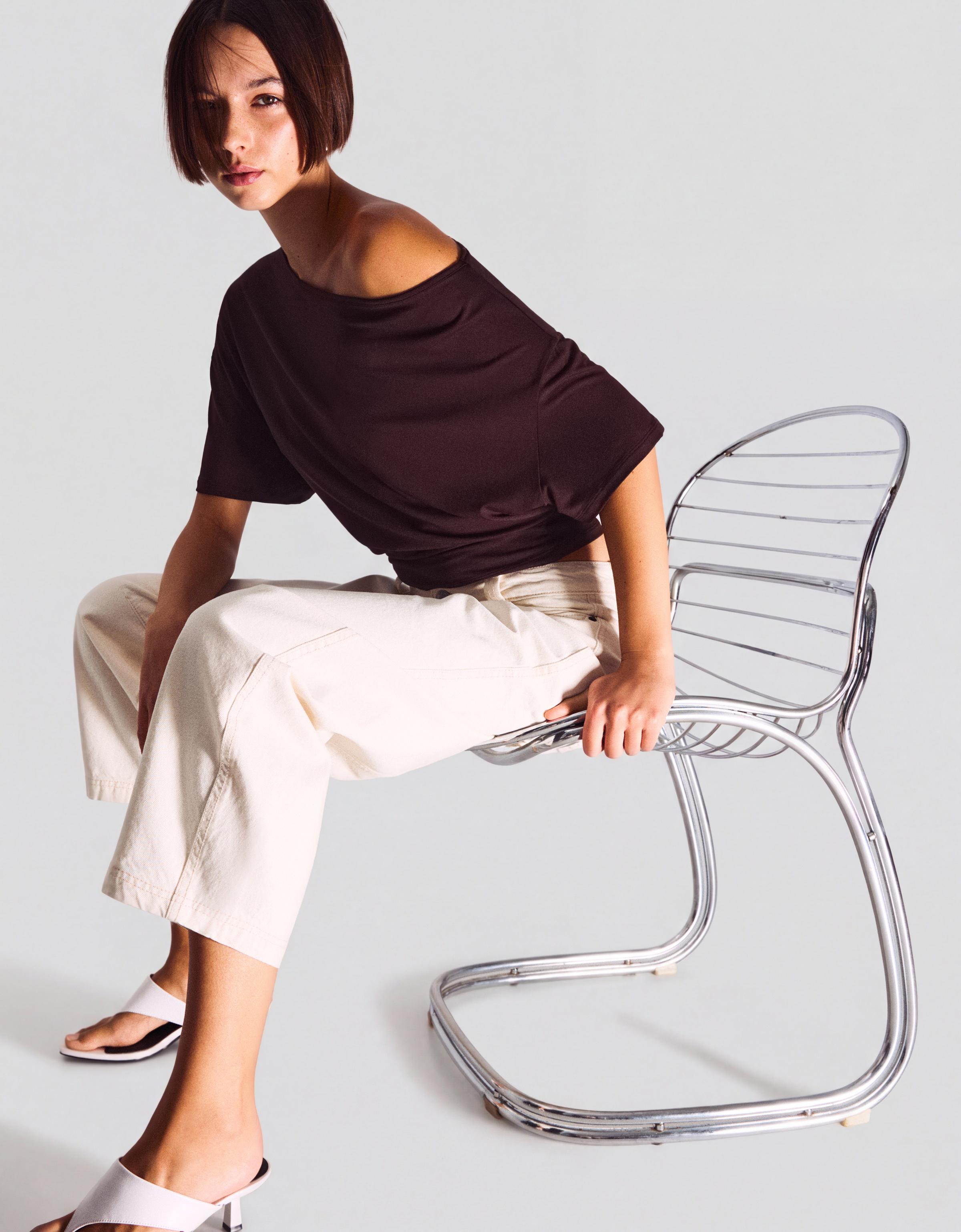 Kruvaze büzgülü peplum top - Görsel 81