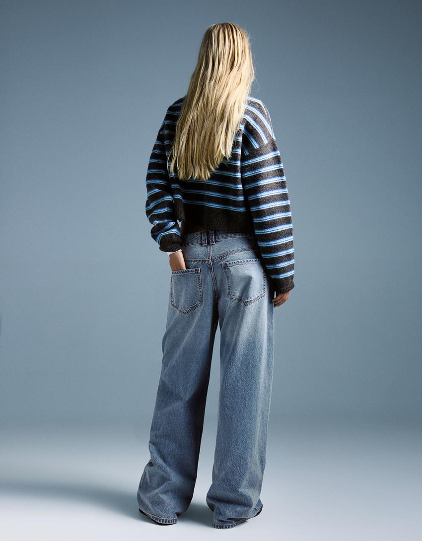 Jeans baggy barrel-Azul lavado
