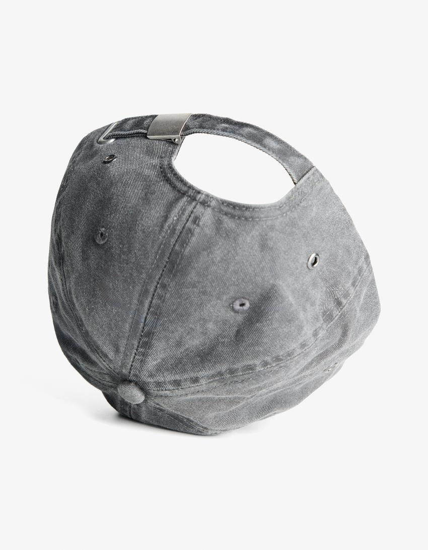 Cap with eyelets-Black