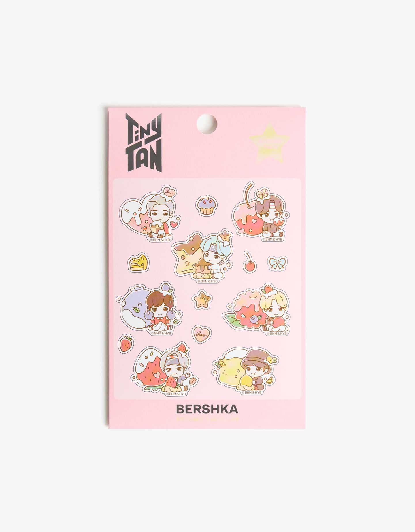 Bershka Stickers Tinytan Mujer Rojo