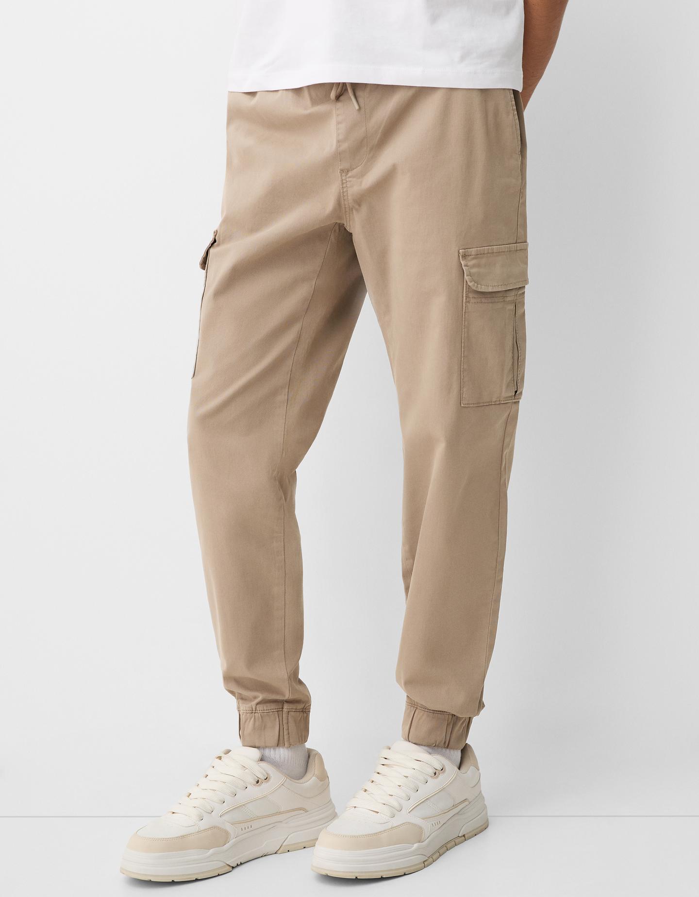 Bershka Spodnie Jogger Cargo Mężczyzna Xl Wielbłądzi