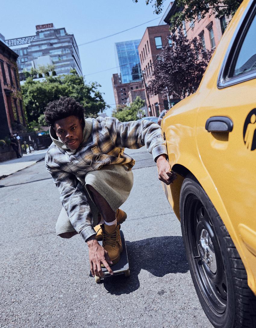 ZOO YORK check overshirt-Blue
