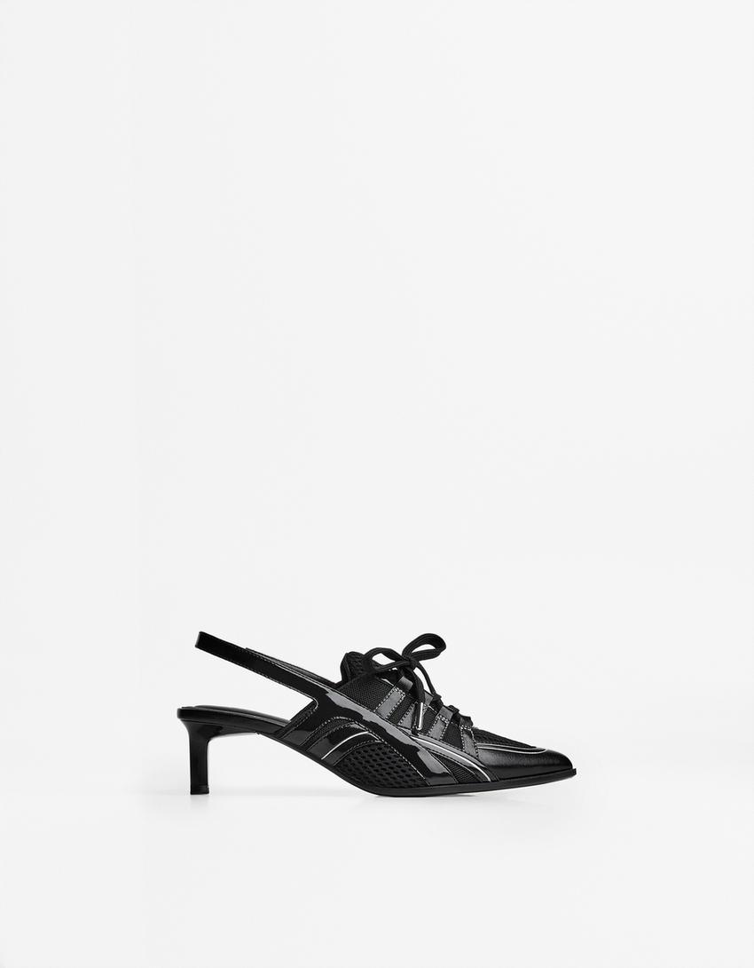 Sapatos altos de futebol tipo mules-Preto-0