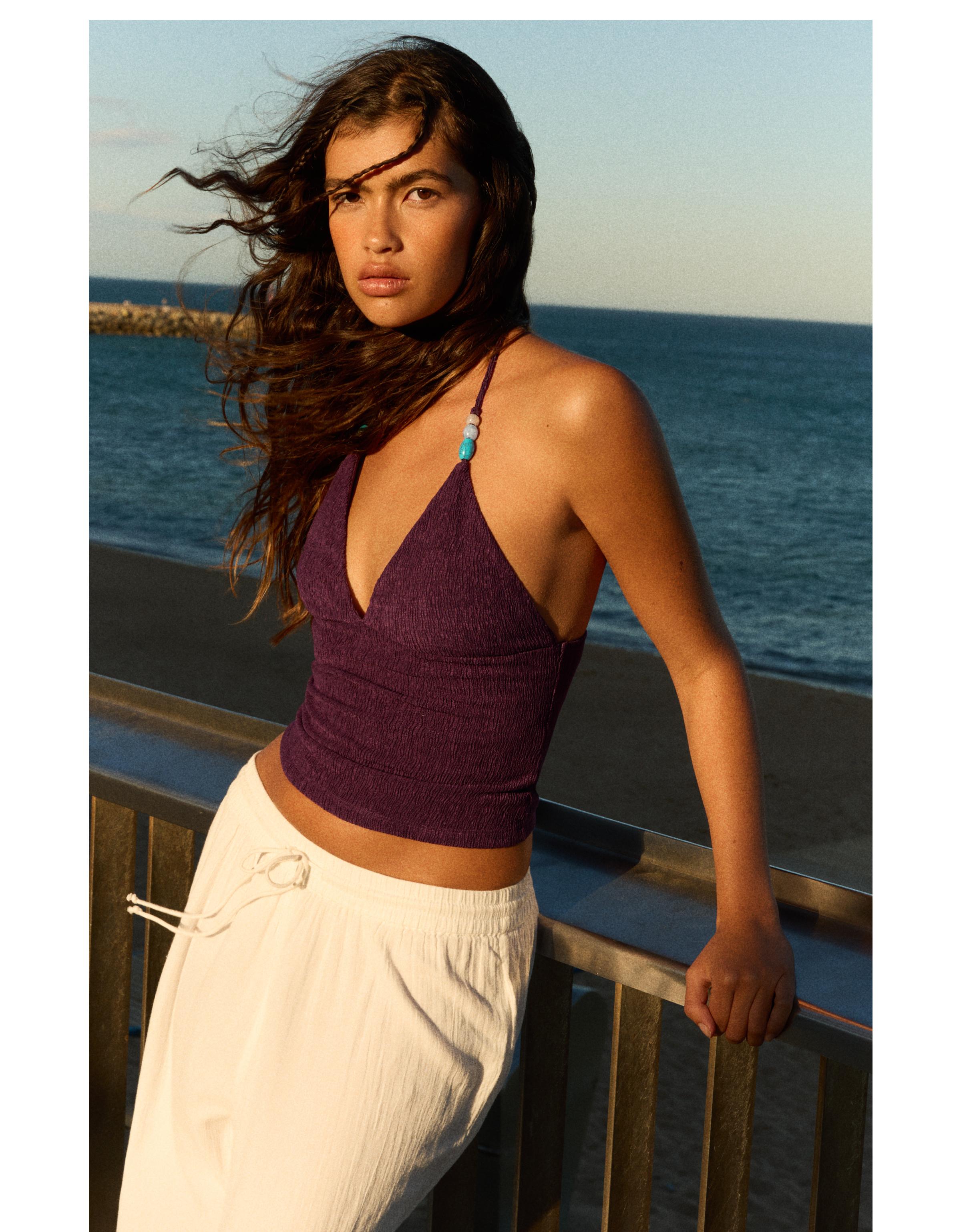 Rustic halter top — Violet