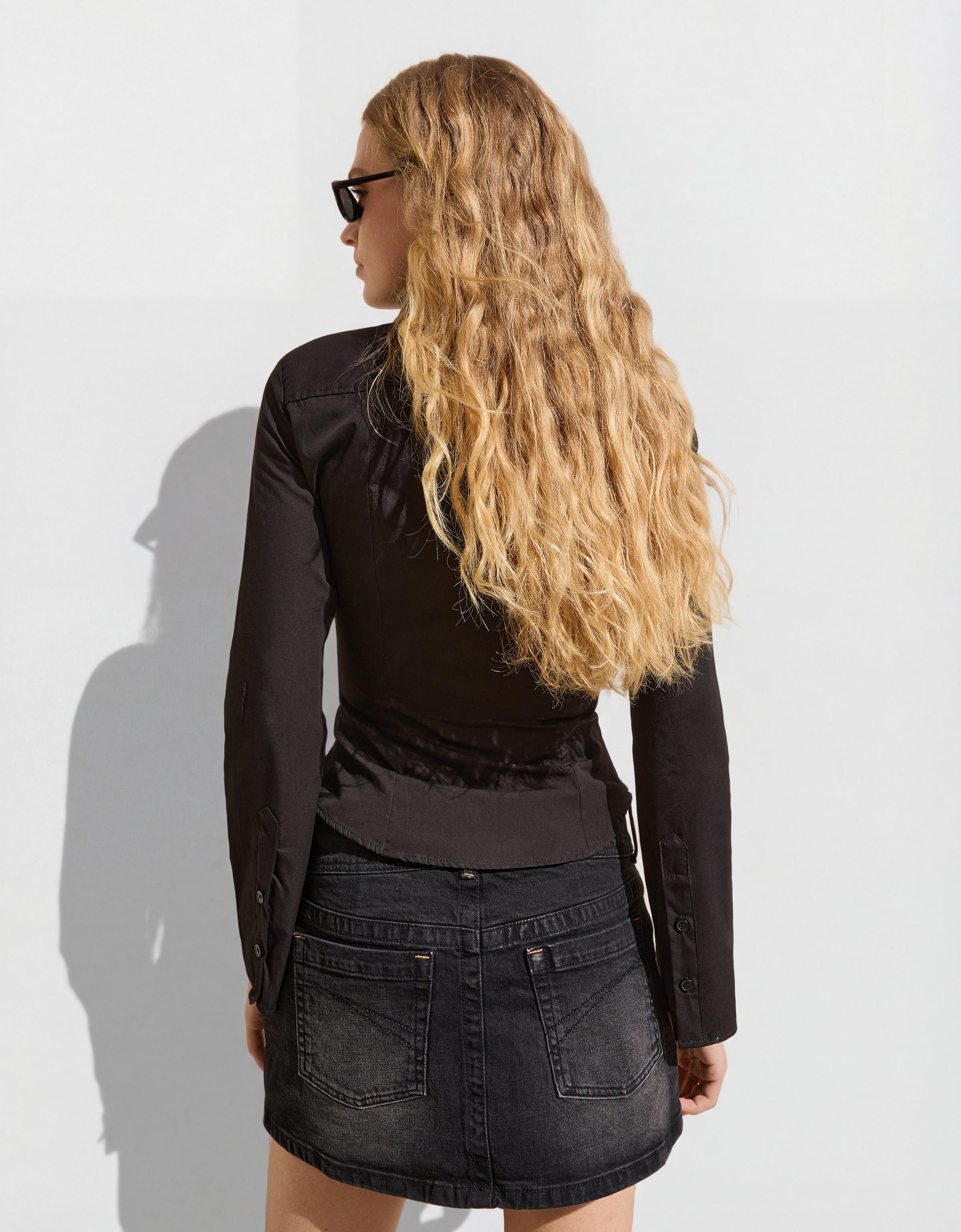 Denim skort — Black