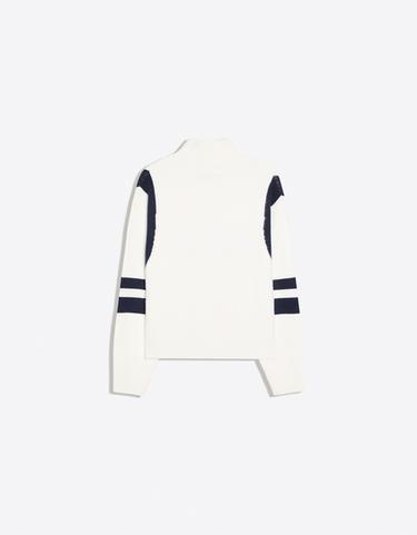 Graphic half-length zip jumper — White 6