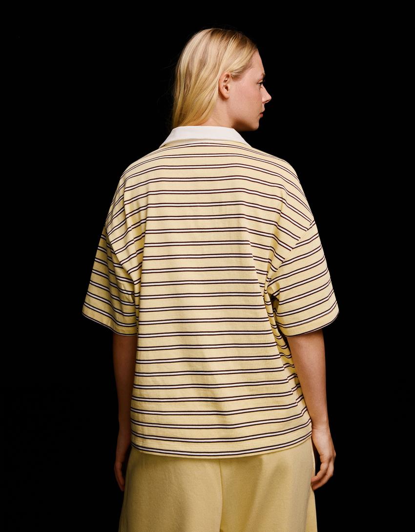 Short sleeve polo collar T-shirt-Yellow