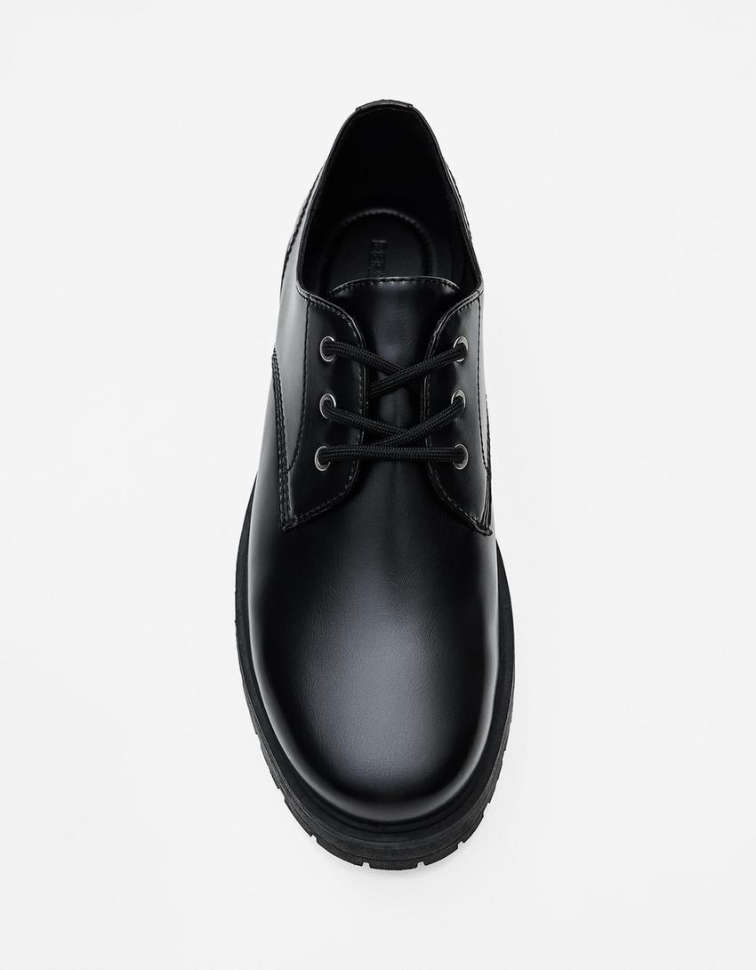 Derby shoes-BLACK