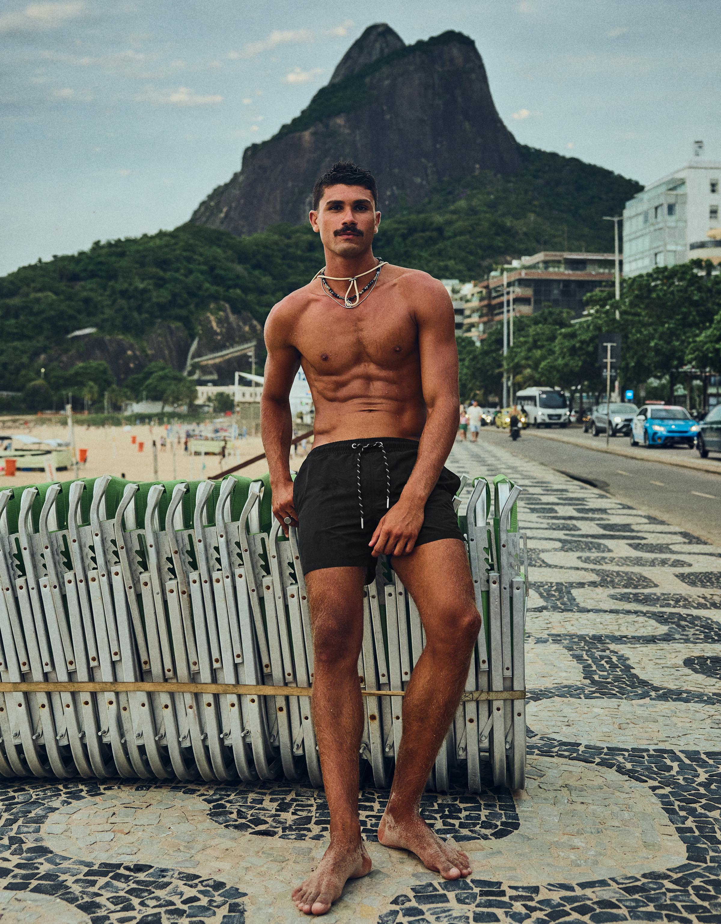 Basic regular fit swim shorts — Black