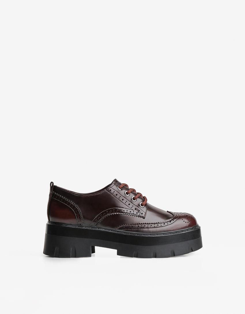 Grube buty blucher-Brązowy-0