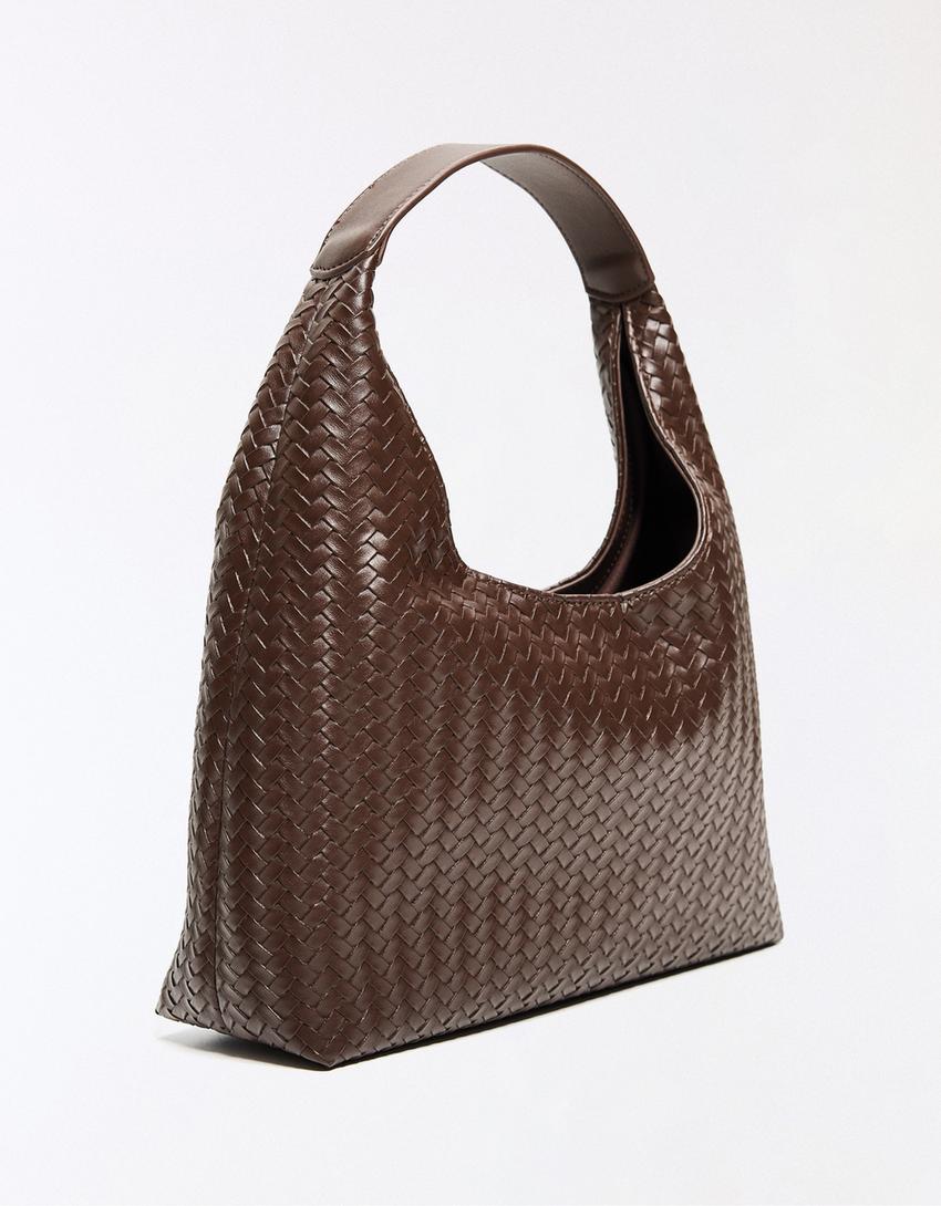 Bolso saca trenzado-Marrón