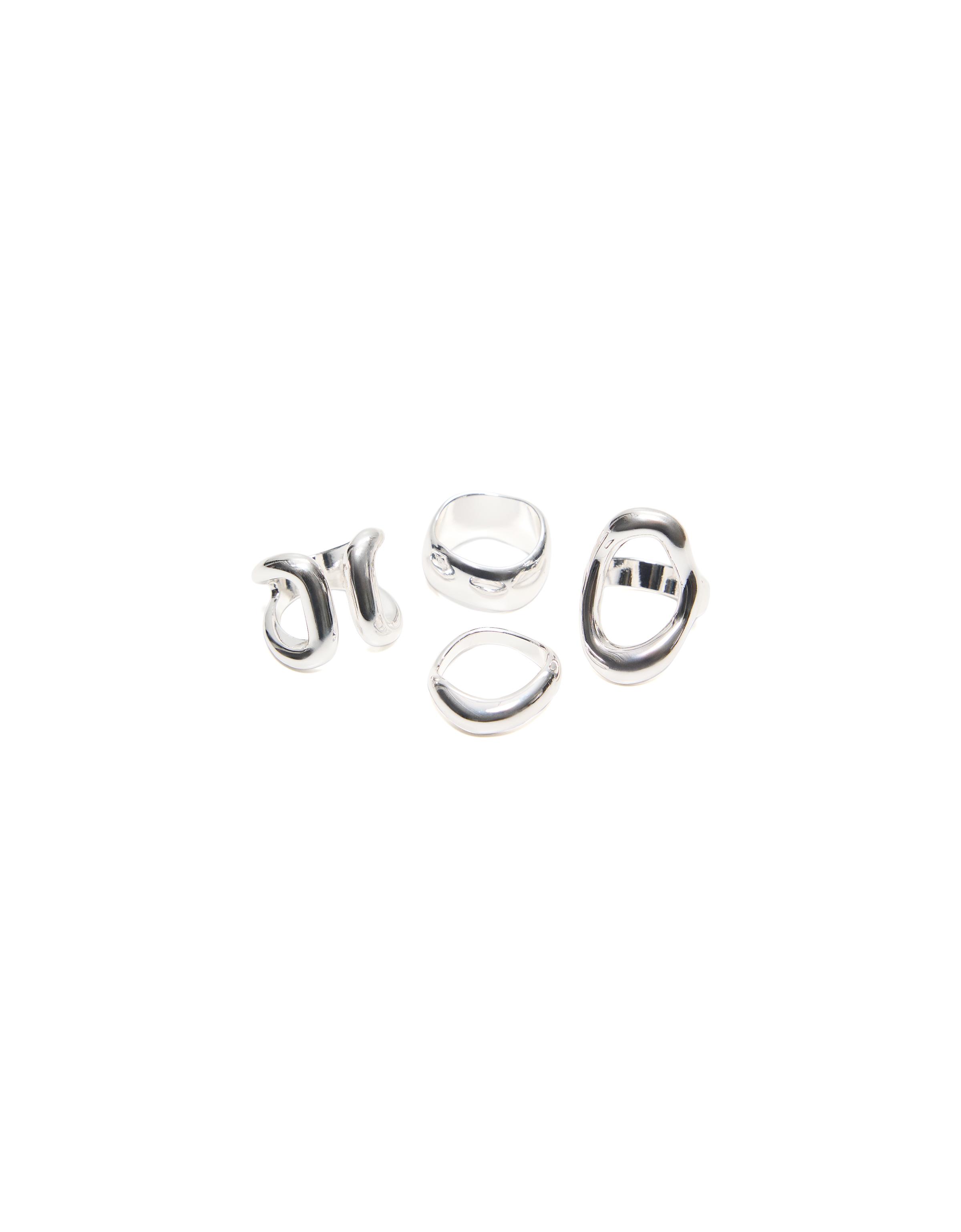 Pack of oval rings — Silver