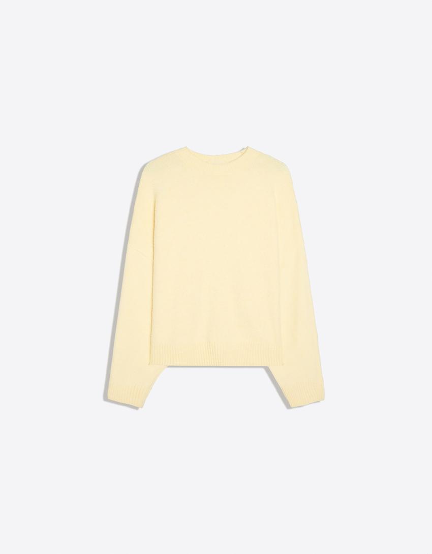 Jersey cuello redondo boxy-Amarillo