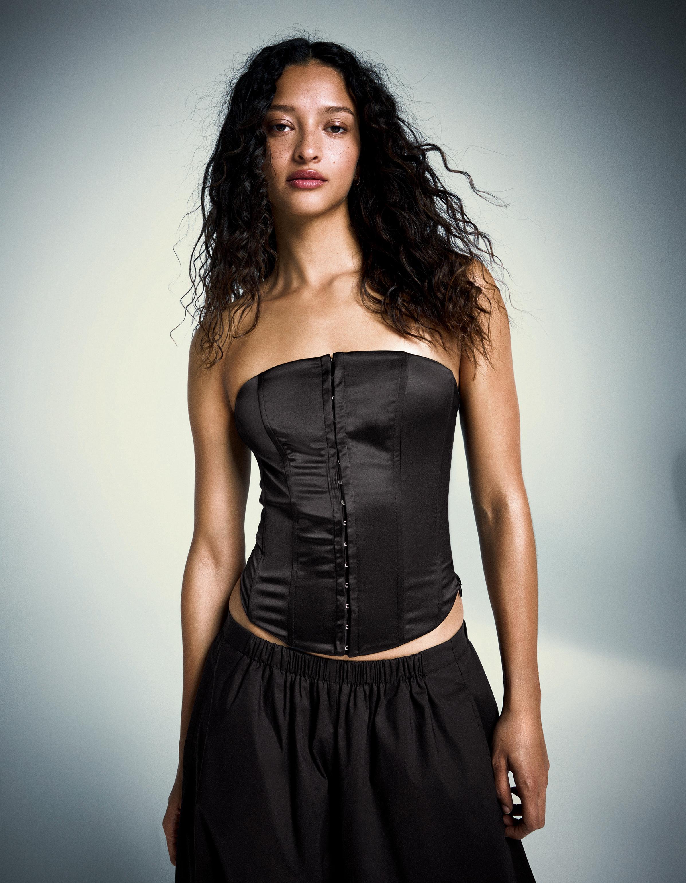 Sateen bustier top