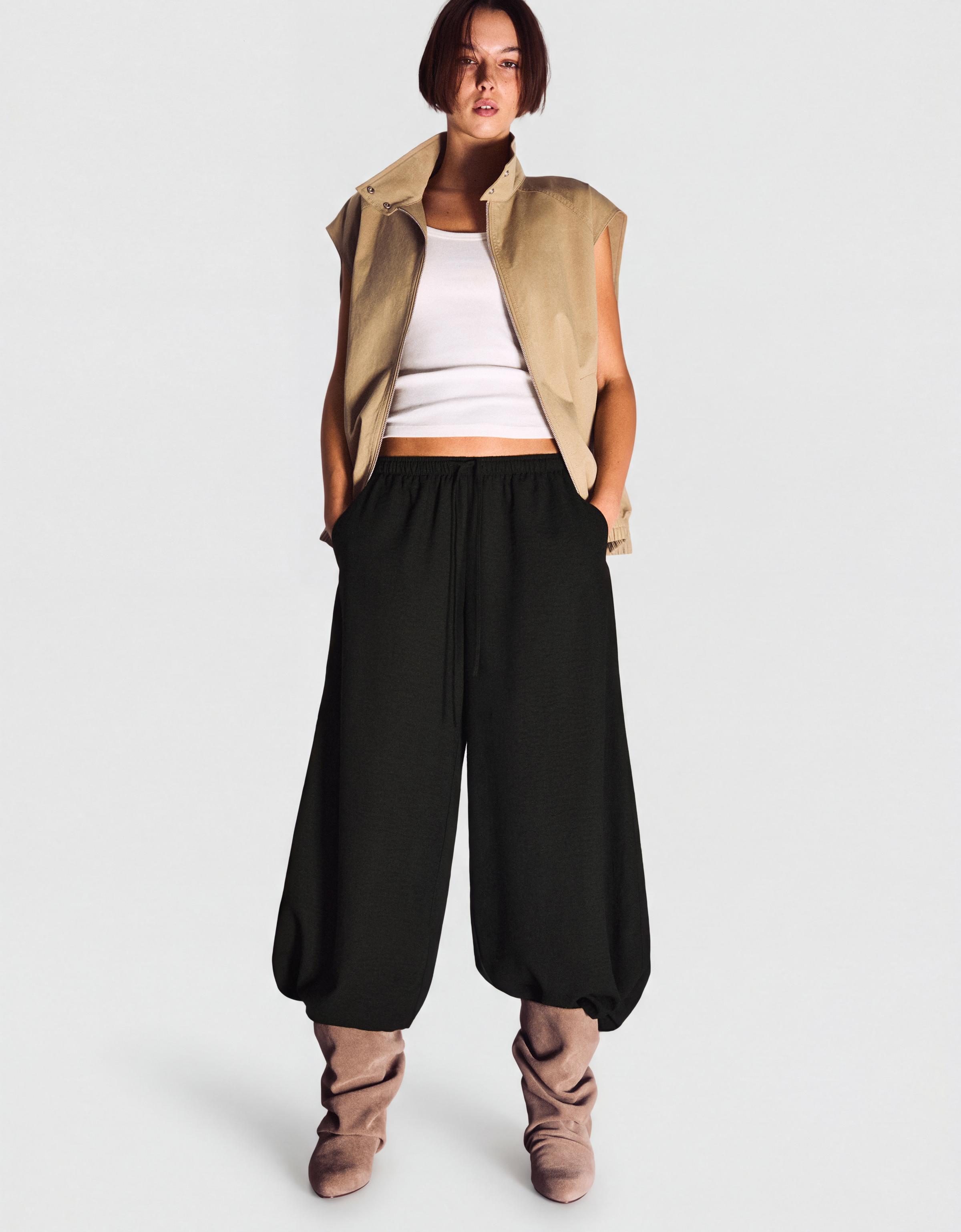 Rustic sarouel trousers — Black