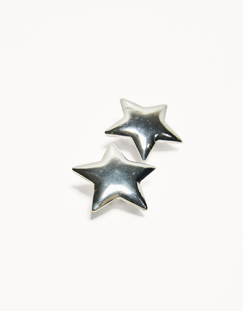 Star earrings-Silver-1