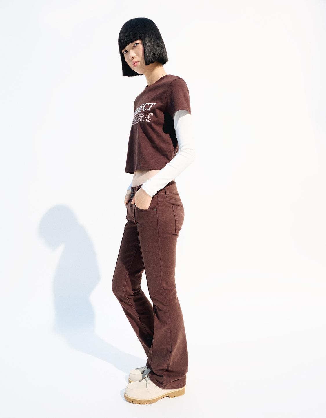 Low-rise boot-cut jeans