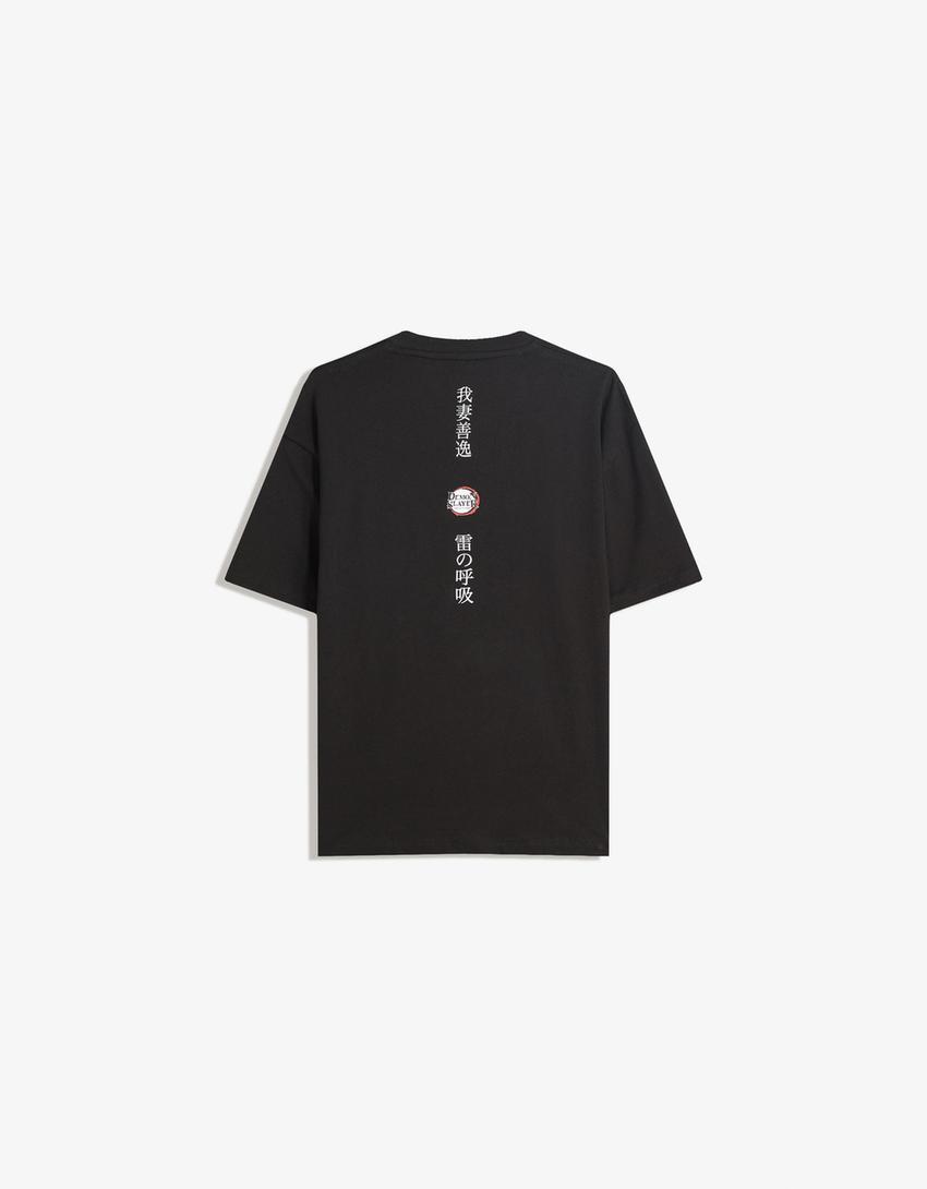 Demon Slayer short sleeve T-shirt-Black-1