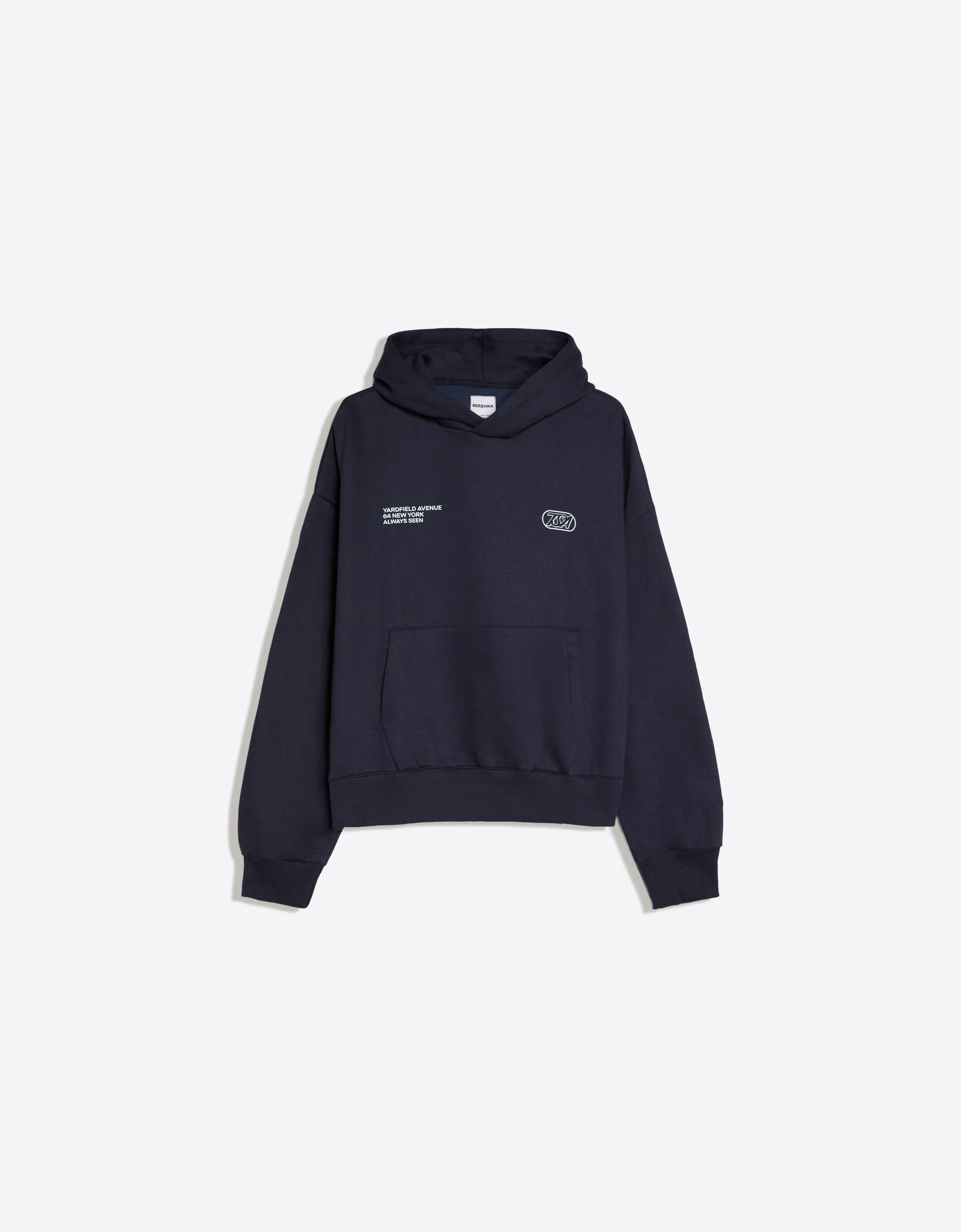 İşlemeli boxy fit kapüşonlu sweatshirt - Görsel 10