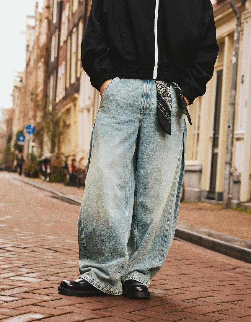 Barrel jeans-Gewassen blauw